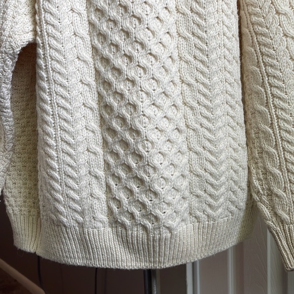 EUC Carraig donn cream wool button up sweater size L - Picture 11 of 13